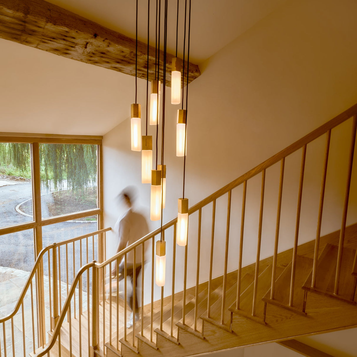 Basalt Nine Pendant in Brass