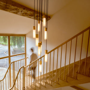 Basalt Nine Pendant in Brass