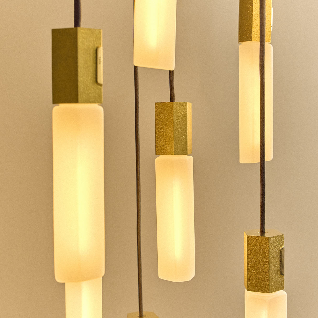 Basalt Nine Pendant in Brass