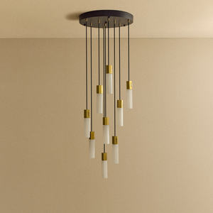 Basalt Nine Pendant in Brass
