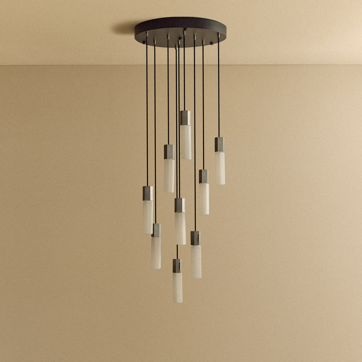 Basalt Nine Pendant in Stainless Steel