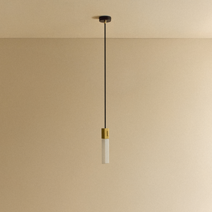 Basalt Single Pendant in Brass