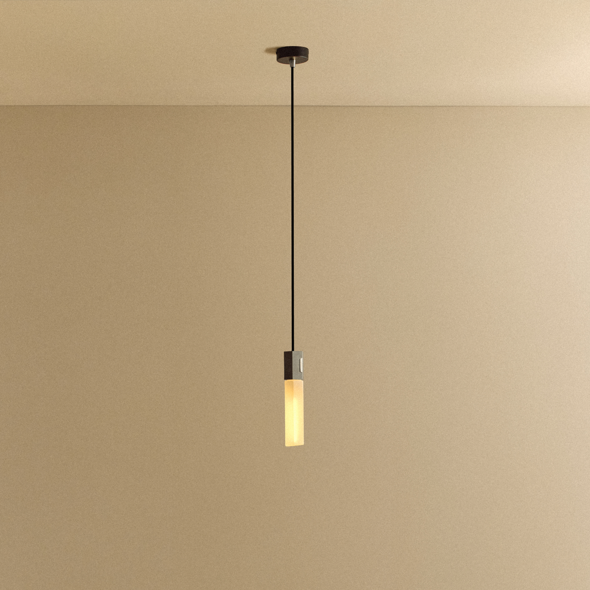 Basalt Single Pendant in Stainless Steel