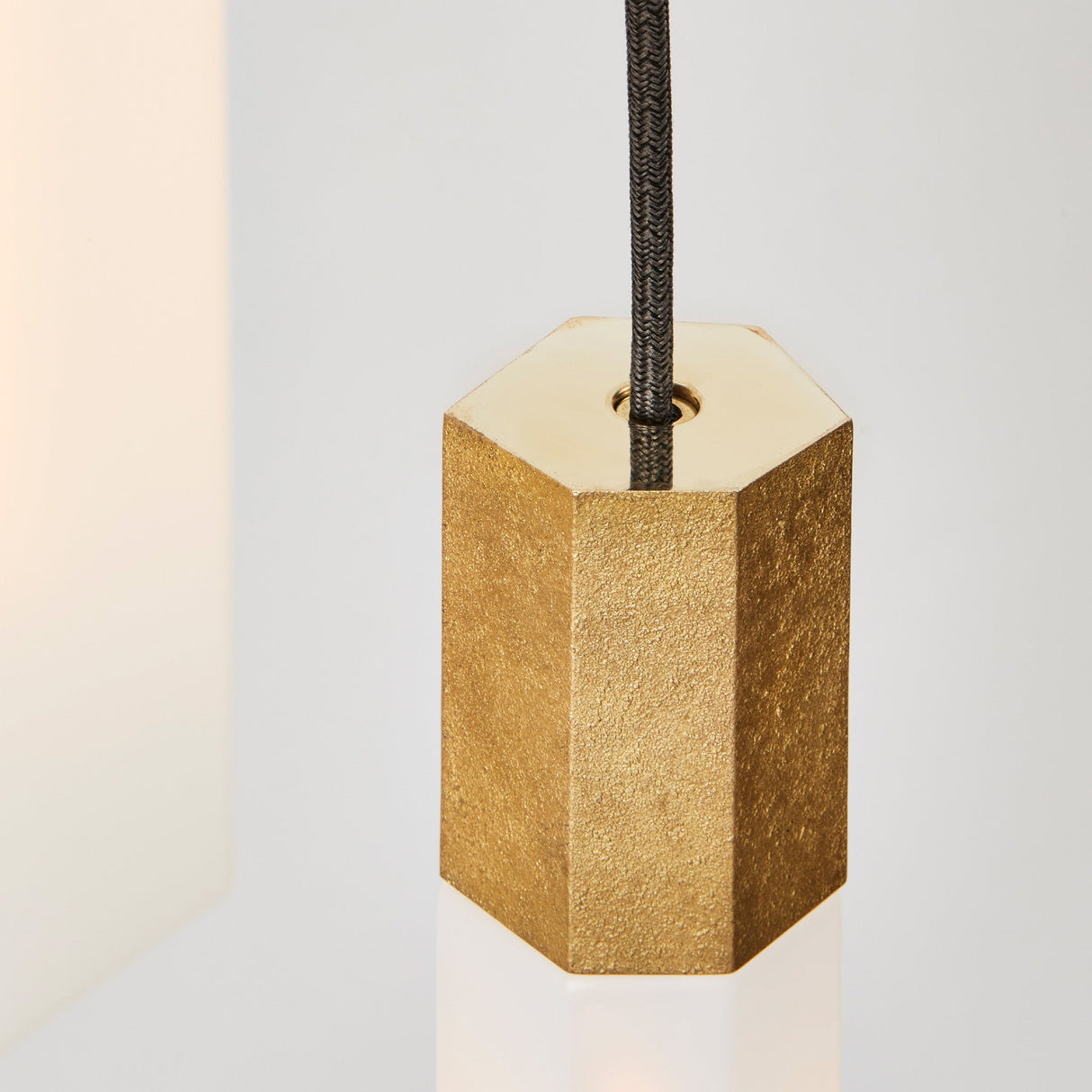 Basalt Single Pendant in Brass