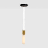 Basalt Single Pendant in Brass