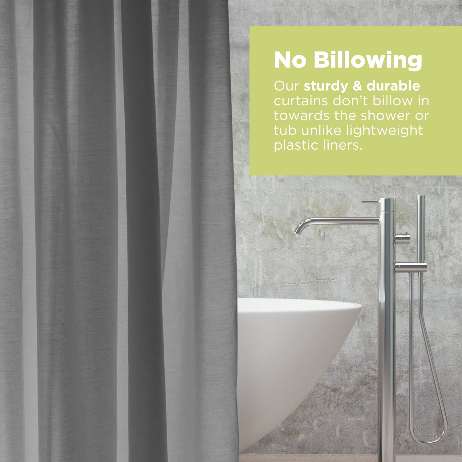 Organic Cotton Shower Curtain – Bath, Tub + Stall Sizes