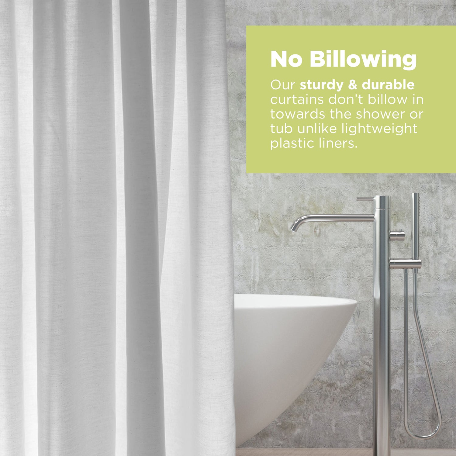 Organic Cotton Shower Curtain – Bath, Tub + Stall Sizes
