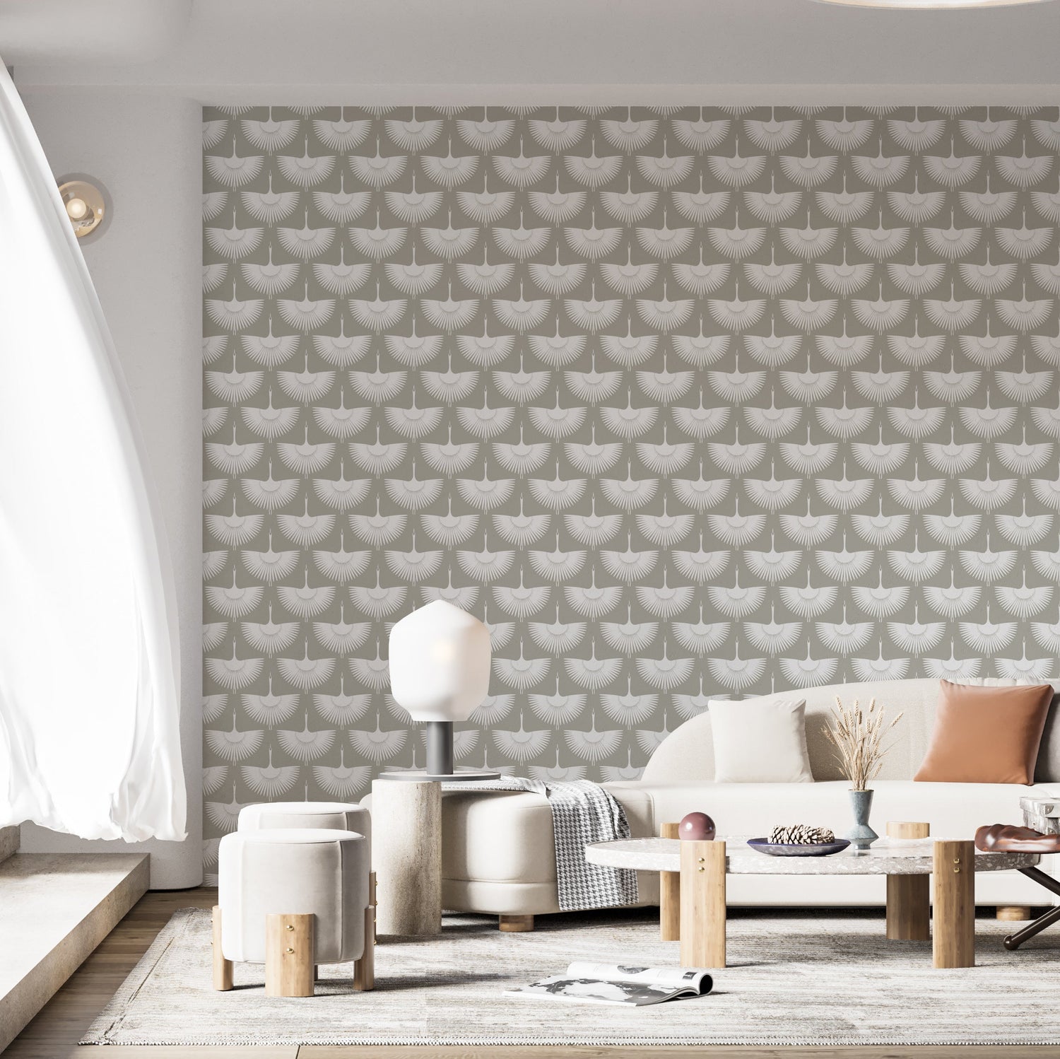 Japanese Swan Wallpaper Peel and Stick