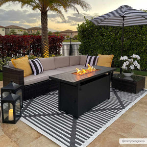 Anah 3D Black Outdoor Rug