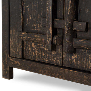 Black Four Door Elm Cabinet
