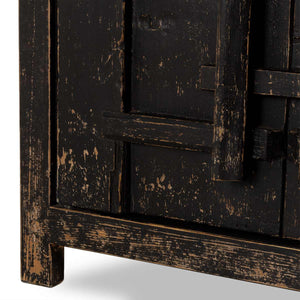 Black Two Door Elm Cabinet