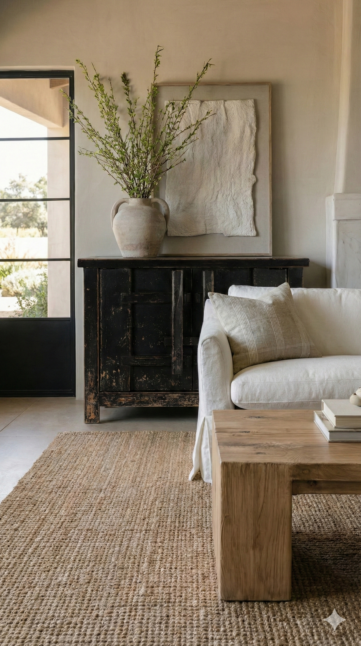 Black Two Door Elm Cabinet