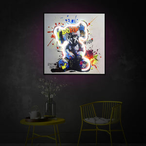 Dancing Street Art Figure LED Light – Modern LED Sculpture with X Eyes