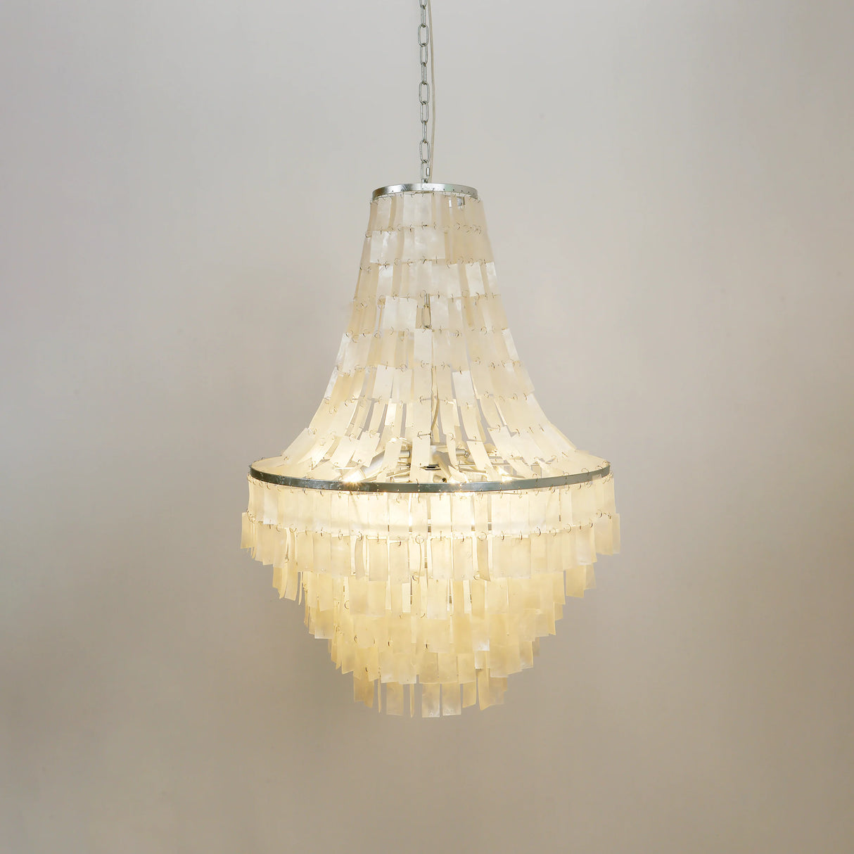 Boho Tiered Capiz Chandelier