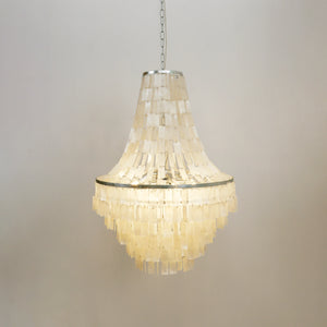 Boho Tiered Capiz Chandelier