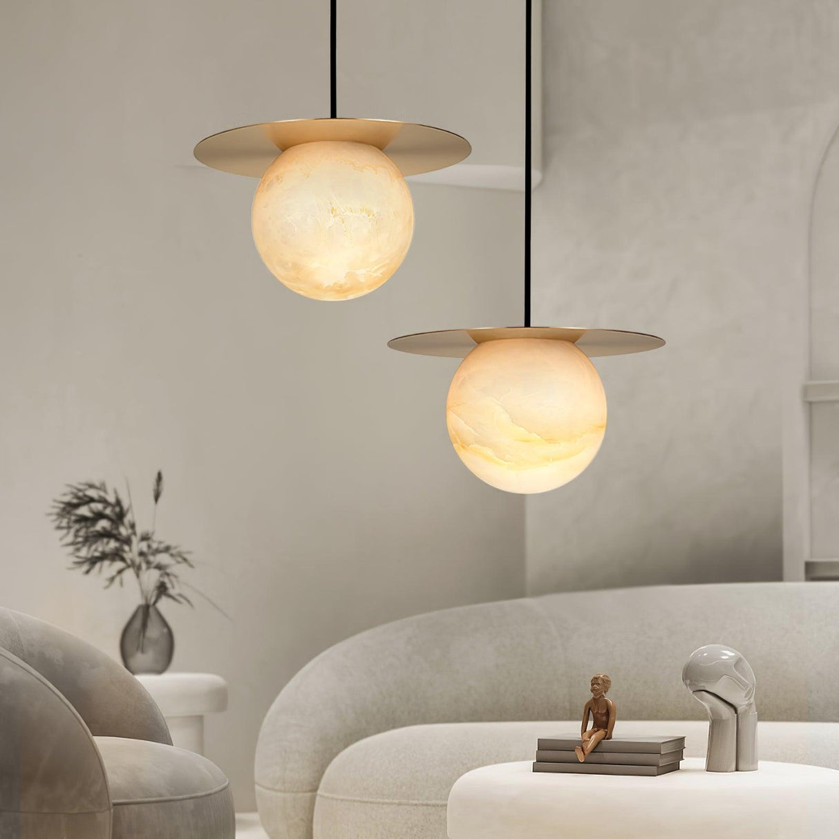 Alabaster Borra Pendant Light