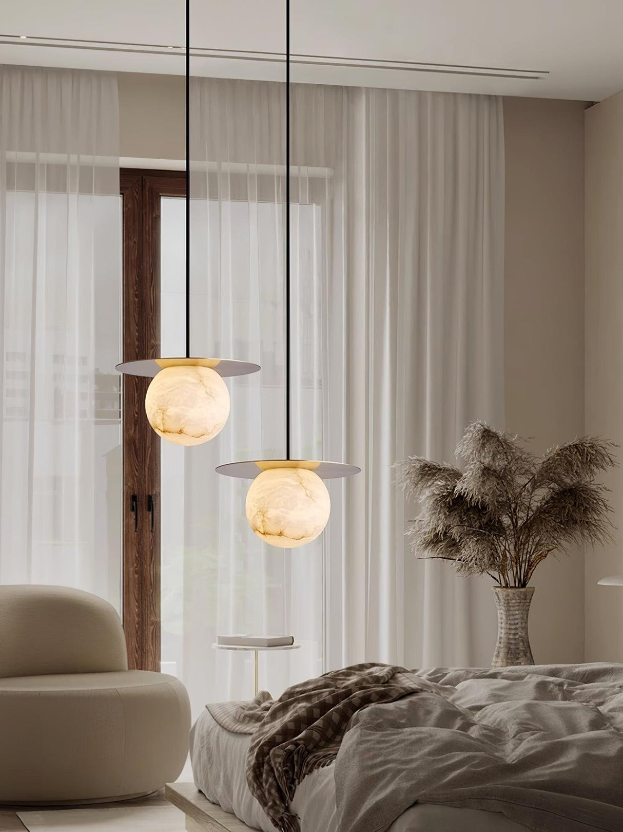 Alabaster Borra Pendant Light