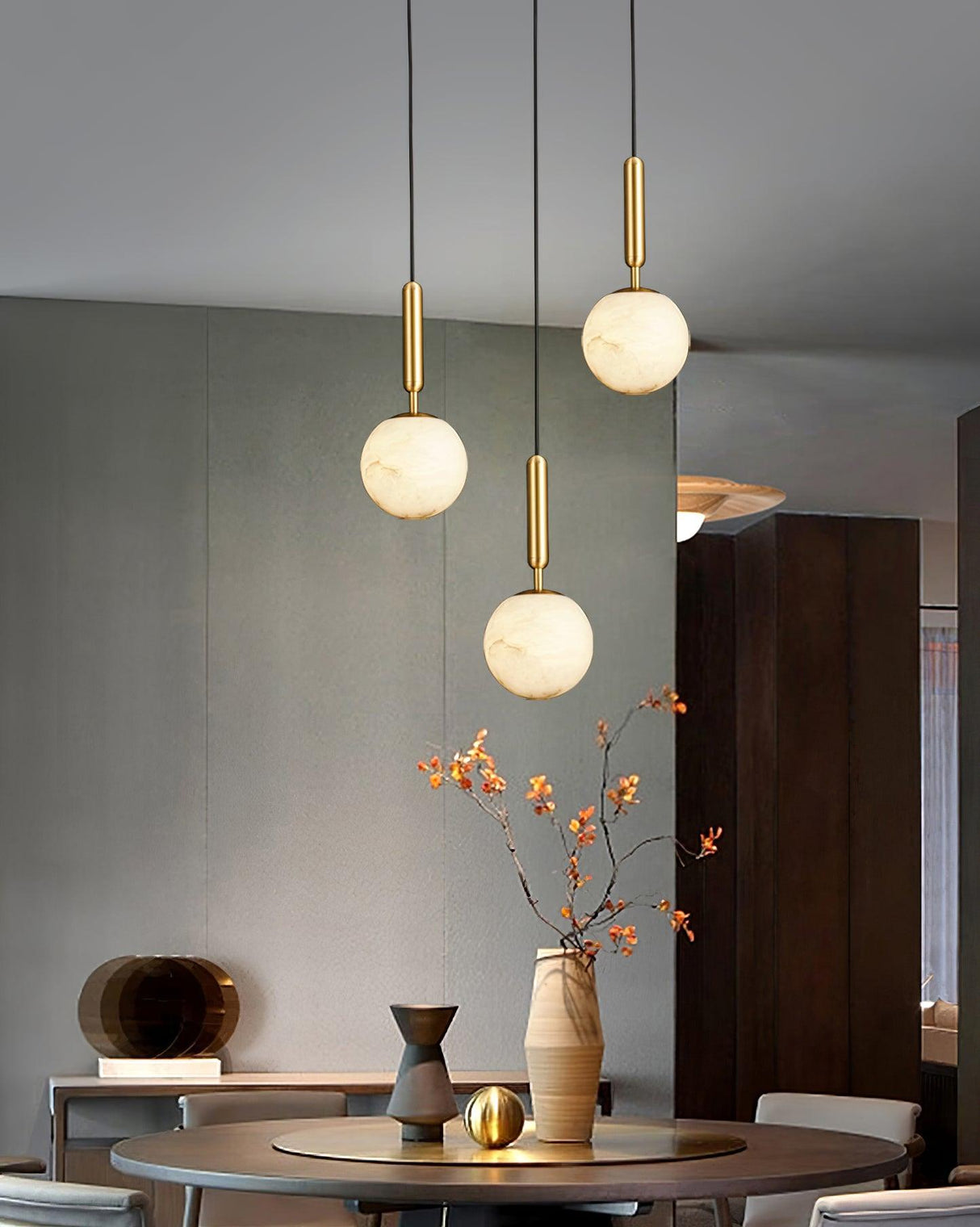 Round Bosso Alabaster Pendant Lamp