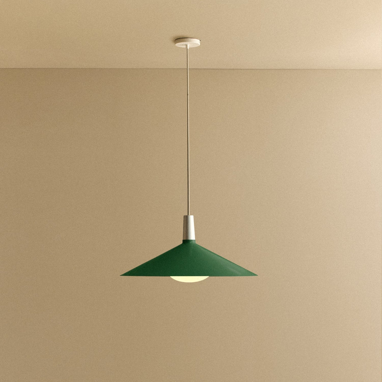 Bower Pendant Light Large in Dark Green + Oval II