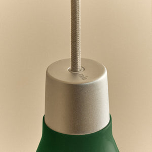 Bower Pendant Light Medium in Dark Green + Sphere IV