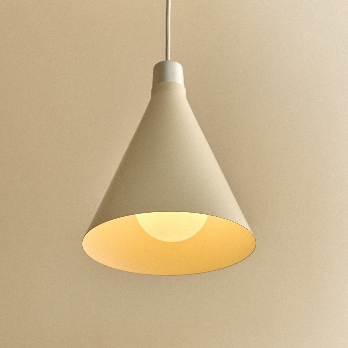 Bower Pendant Light Small in Oyster White + Sphere III