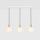 Linear Triple Pendant in Brass + Sphere IV