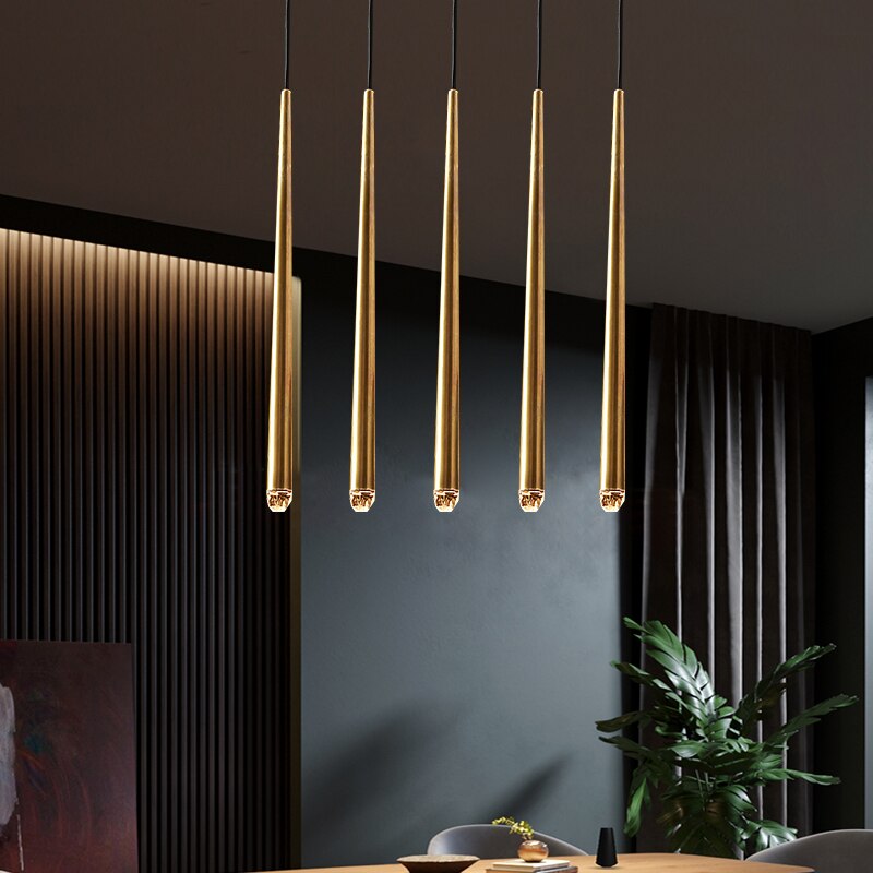 Brass Spinal Tube Combination Chandelier