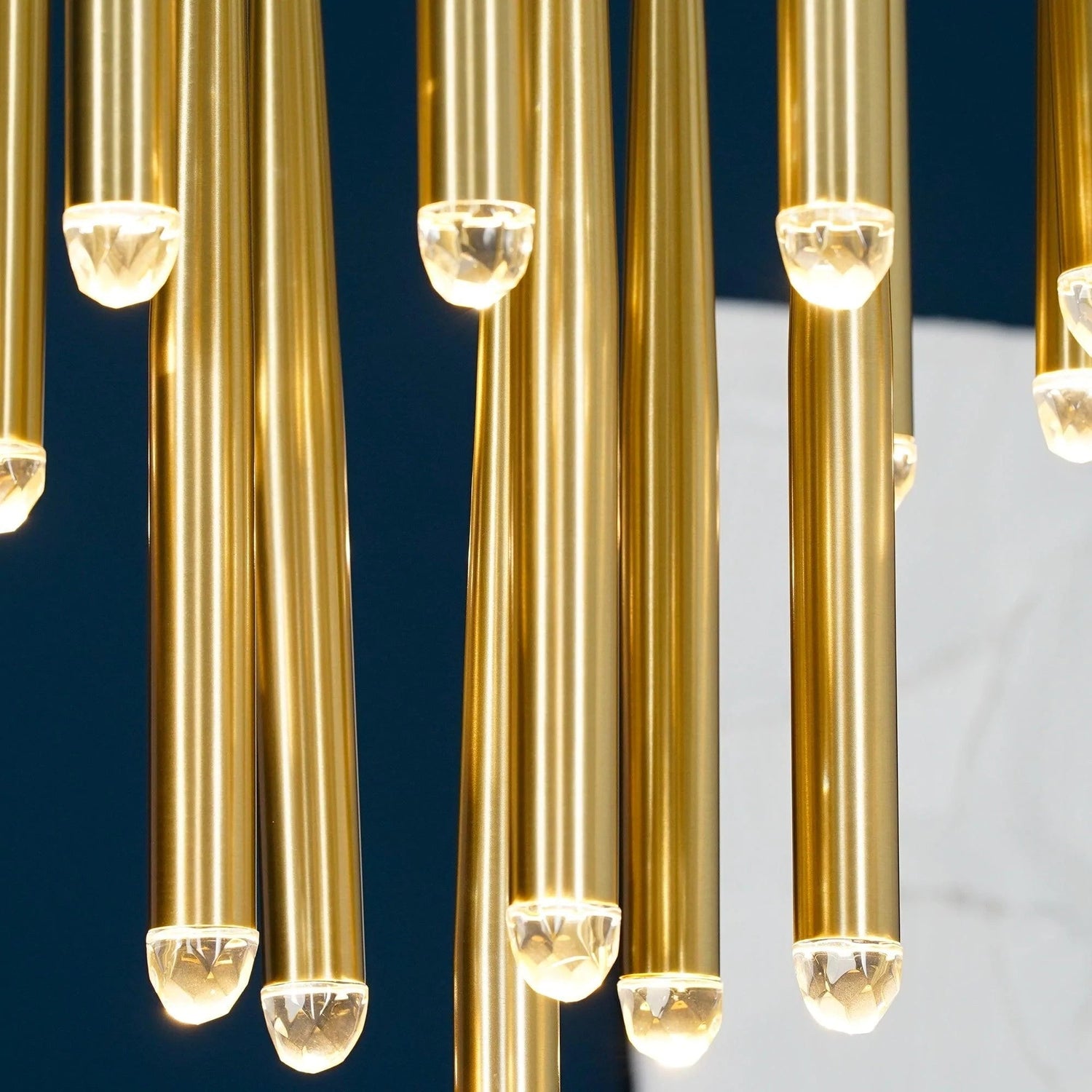 Brass Spinal Tube Combination Chandelier