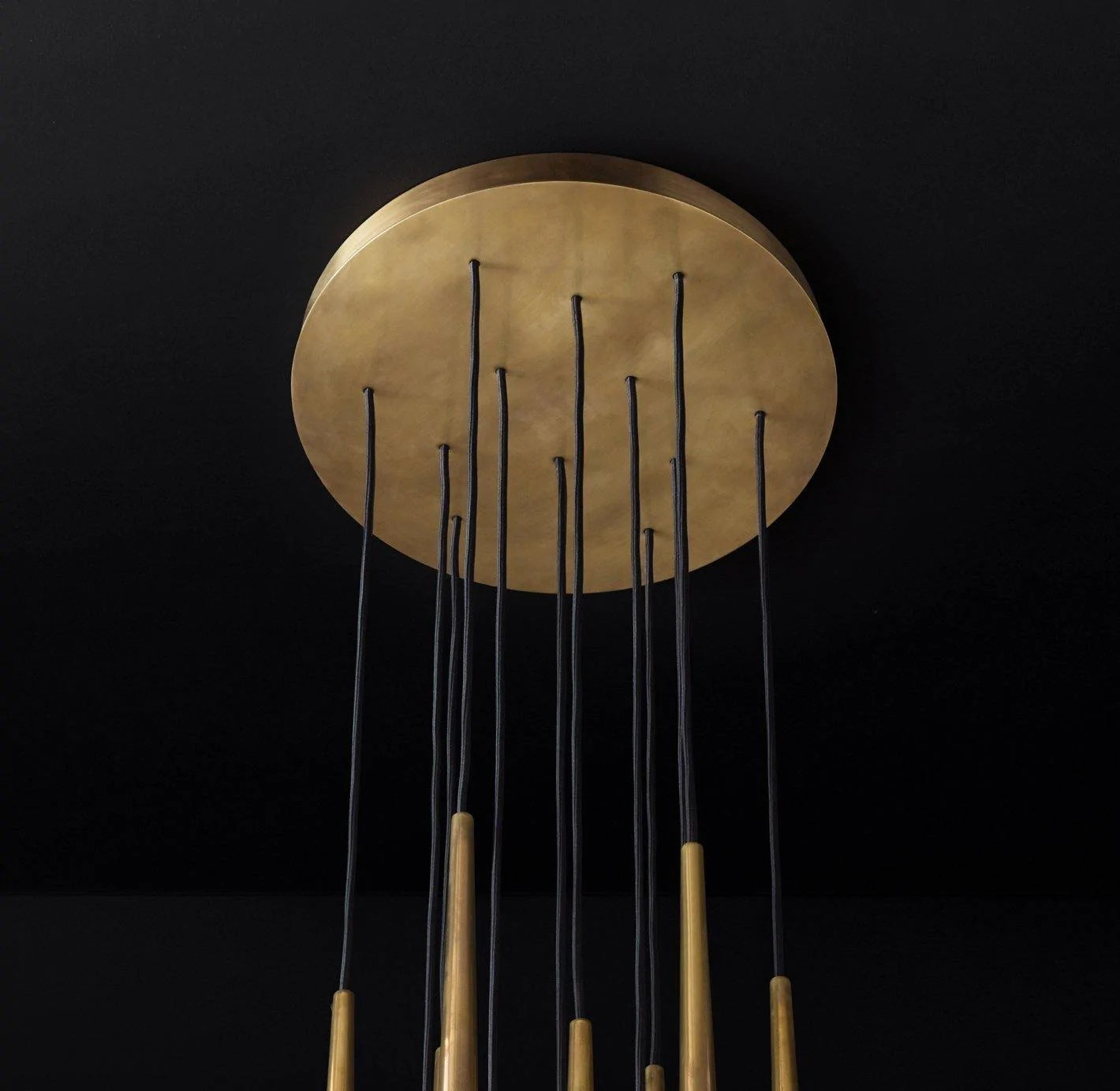 Brass Spinal Tube Combination Chandelier