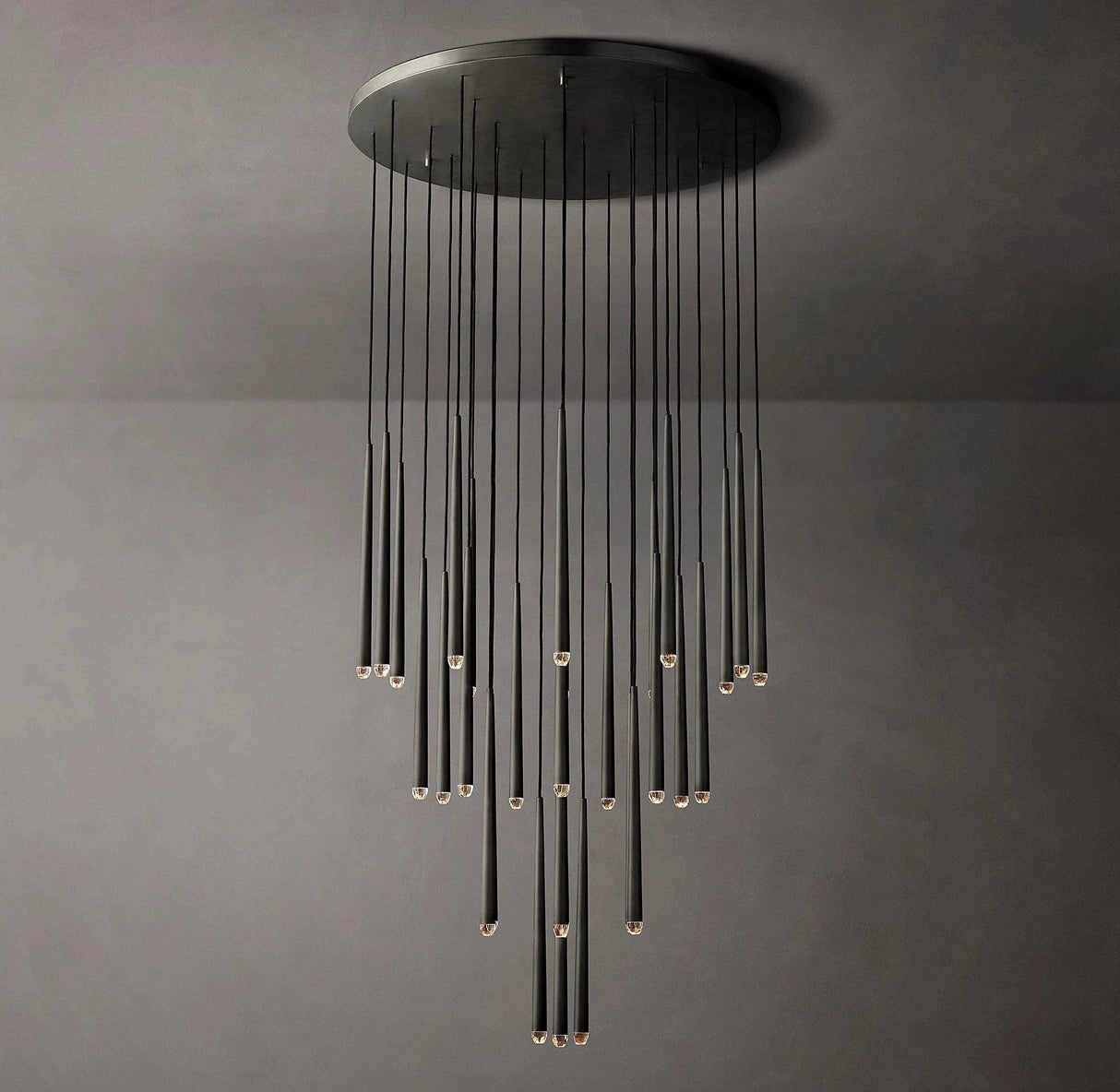 Brass Spinal Tube Combination Chandelier
