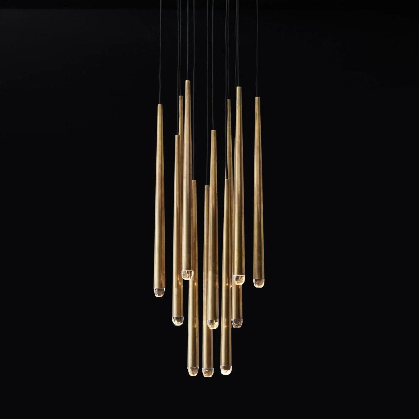 Brass Spinal Tube Combination Chandelier