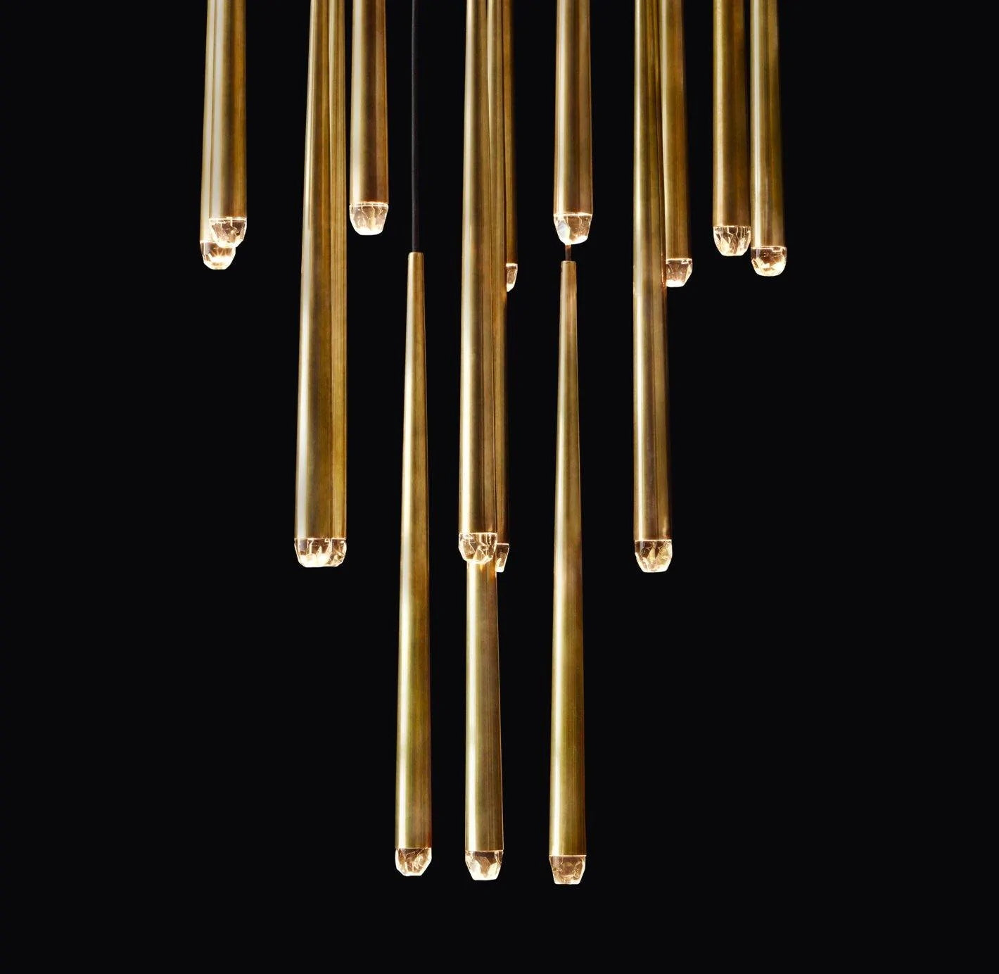 Brass Spinal Tube Combination Chandelier