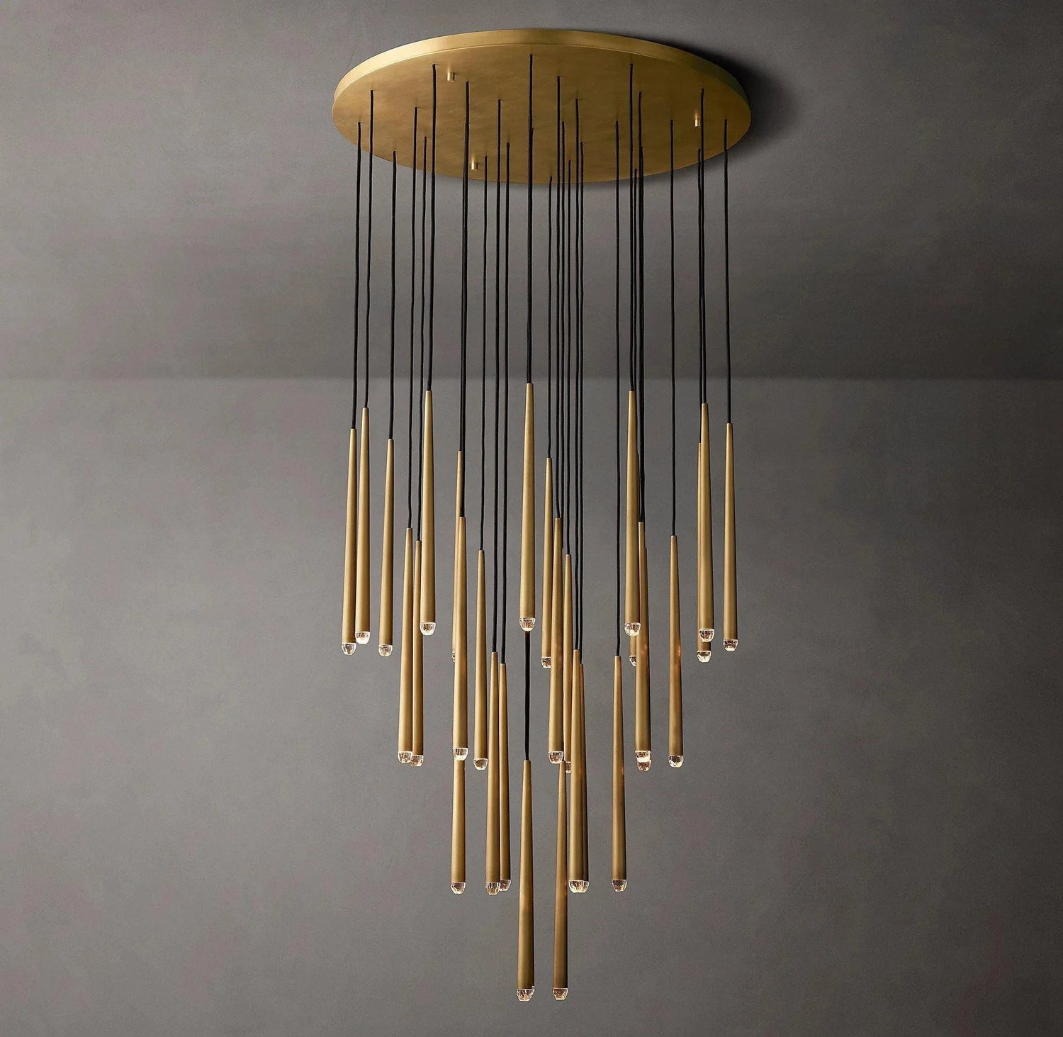 Brass Spinal Tube Combination Chandelier