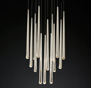 Brass Spinal Tube Combination Chandelier