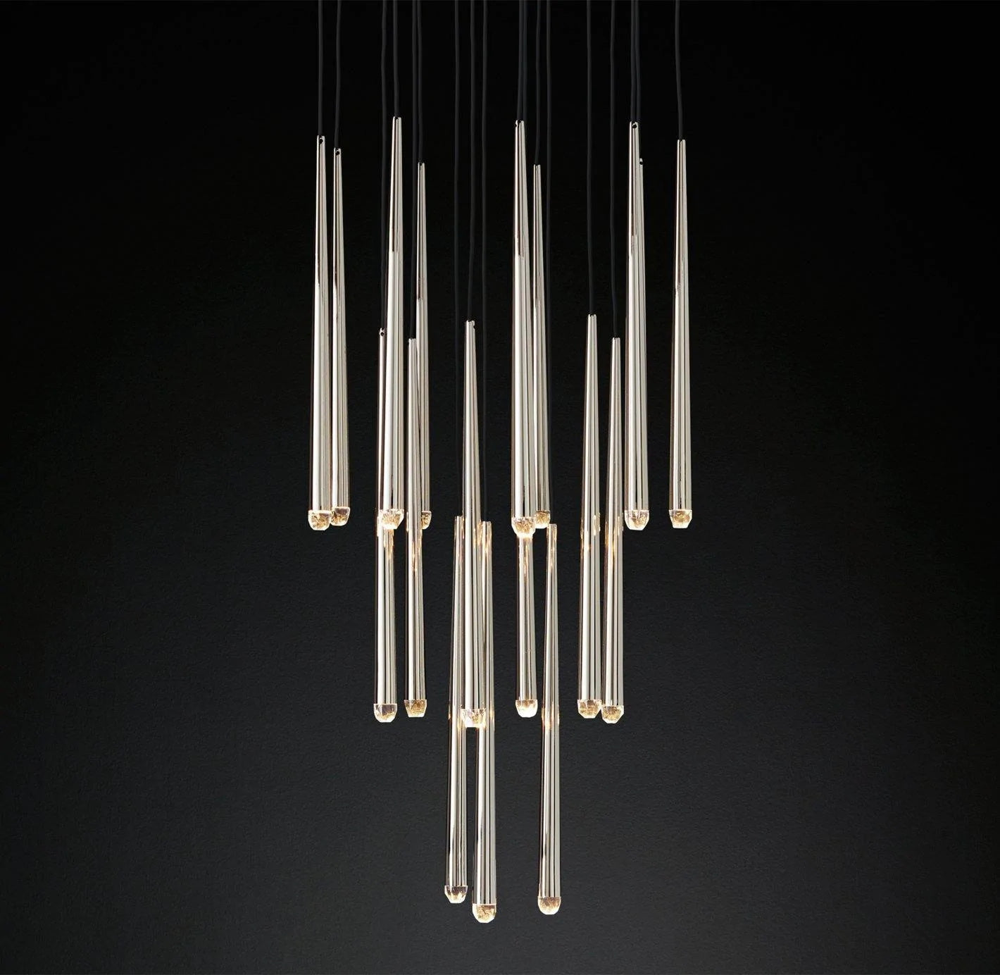 Brass Spinal Tube Combination Chandelier