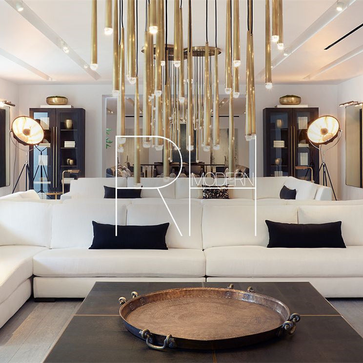 Brass Spinal Tube Combination Chandelier