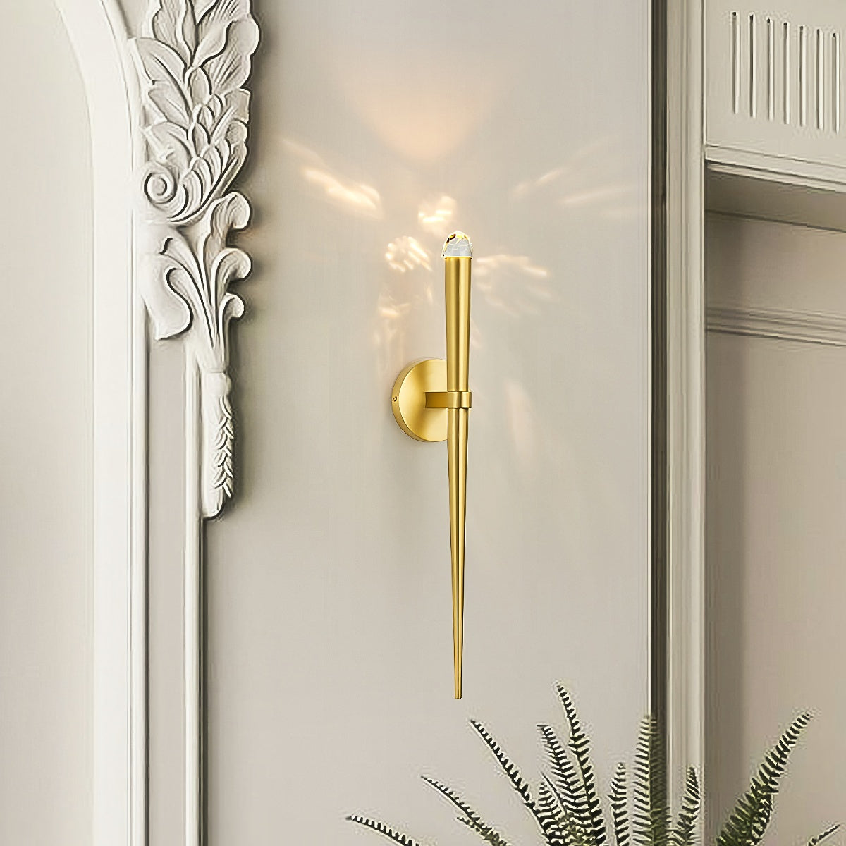Spinal Tube Crystal Wall Sconce