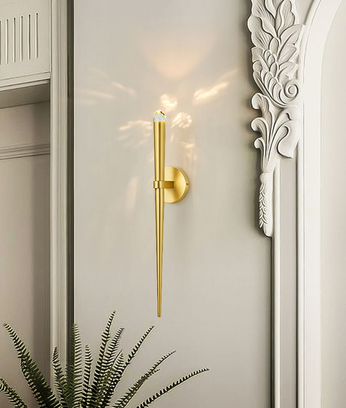 Spinal Tube Crystal Wall Sconce