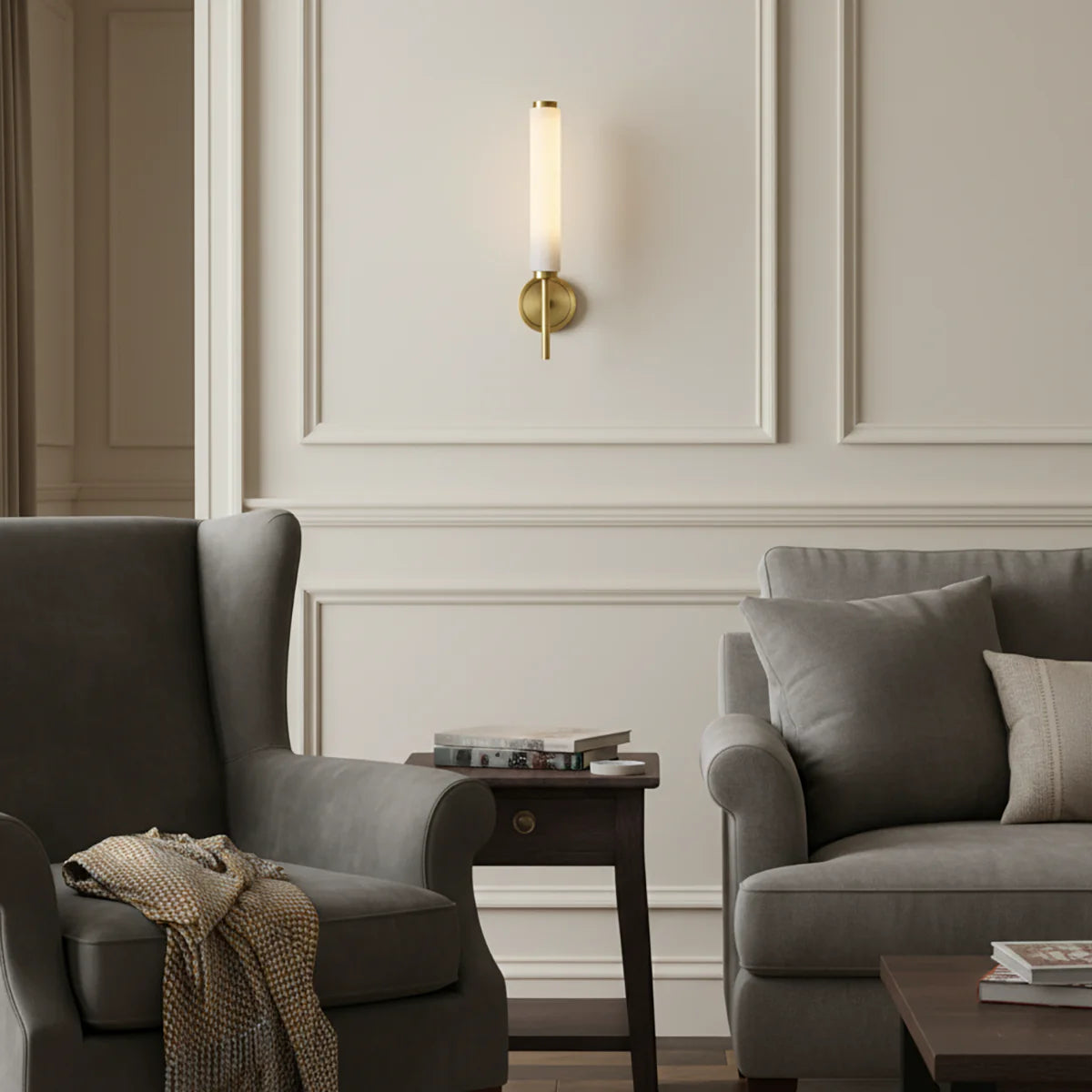 Brindisi Alabaster Candle Style Wall Lamp