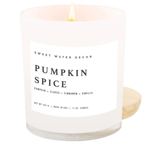 Pumpkin Spice Soy Candle - White Jar - 11 oz