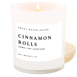 Cinnamon Rolls Soy Candle - White Jar - 11 oz