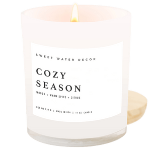 Cozy Season Soy Candle - White Jar - 11 oz