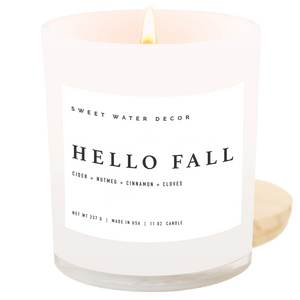 Hello Fall Soy Candle - White Jar - 11 oz