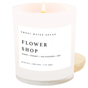 Flower Shop Soy Candle - White Jar - 11 oz