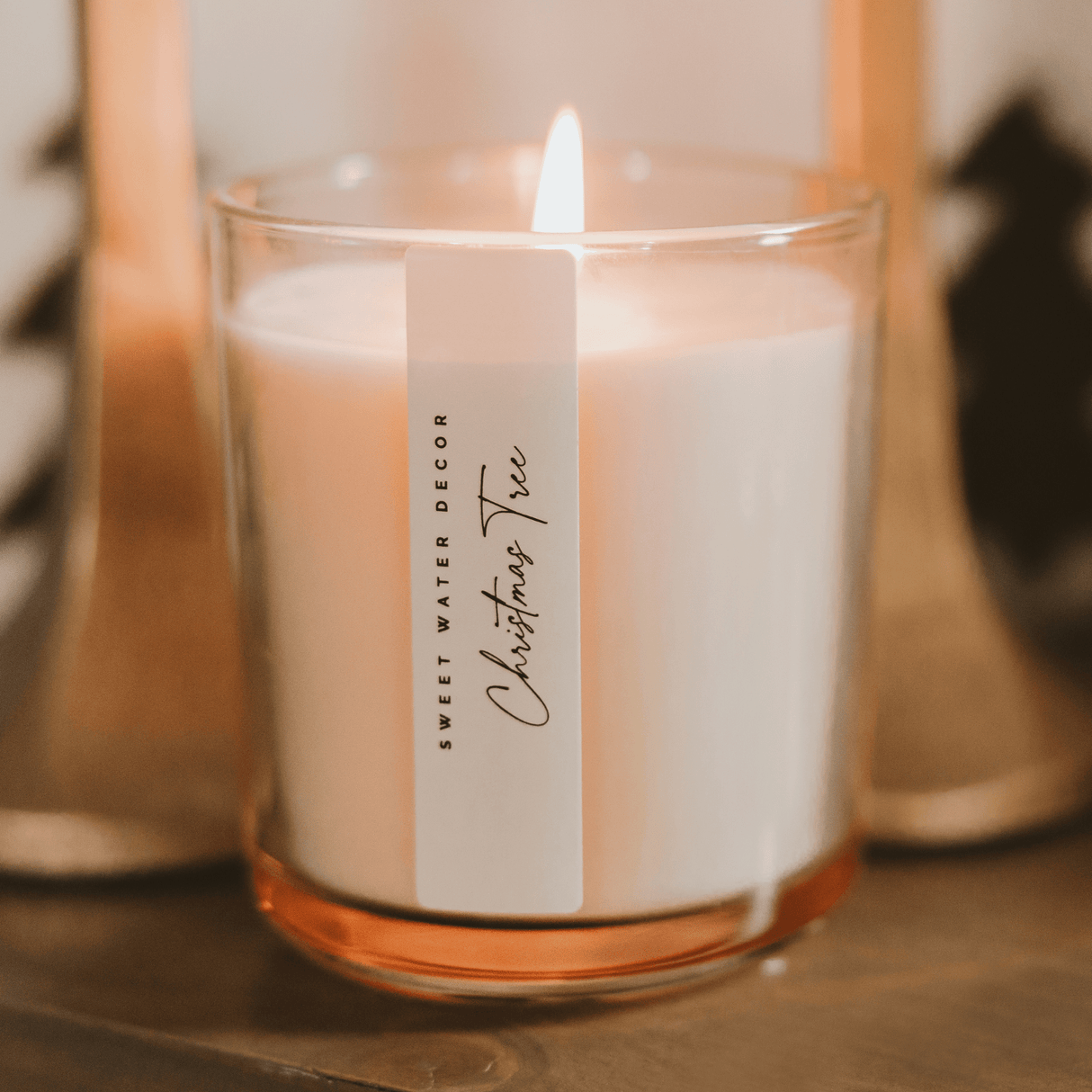 Christmas Tree Soy Candle - Tinted Glass Jar - 12 oz