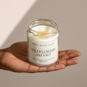 Wildflowers and Salt Soy Candle - Clear Jar - 9 oz