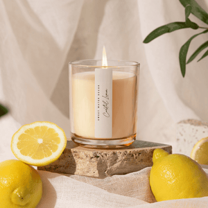 Coastal Lemon Soy Candle - Tinted Glass Jar - 12 oz