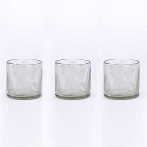 Etched Glass Candleholders