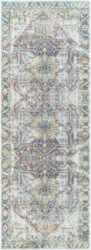Blue Catigpian Distressed Washable Area Rug - Clearance