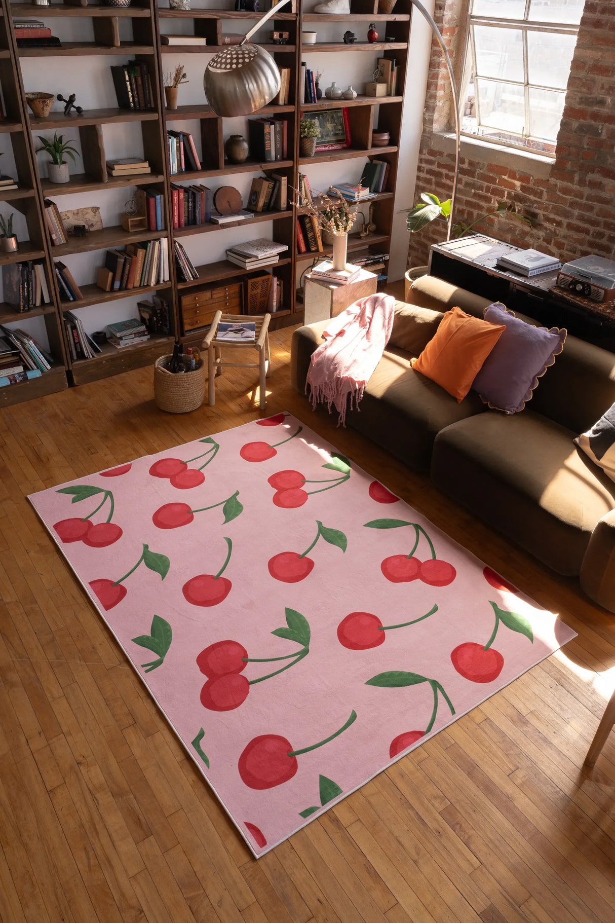 Cute Pink Cherry Rug by Elizabeth Bay